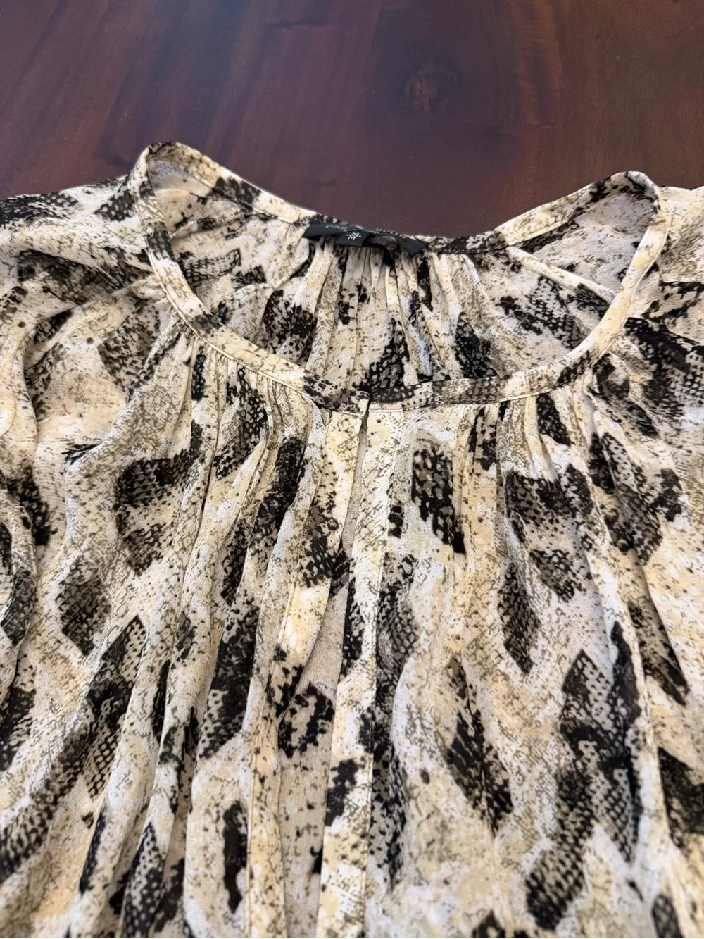 rag & bone Black Yuni Silk Leopard Printed Blouse (127)
